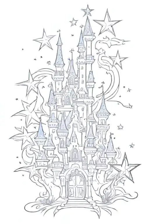 disney "wish upon a star" with stars tattoo design idea