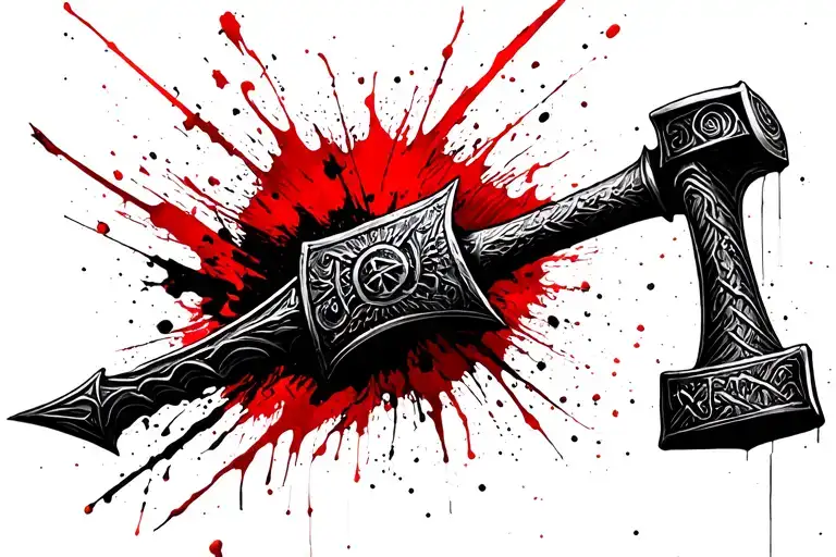 Mjolnir Hugin Munin tattoo design idea