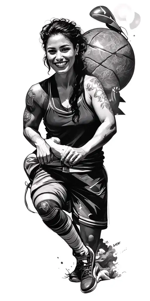 sport ,traveling,family ,realistic  tattoo design idea