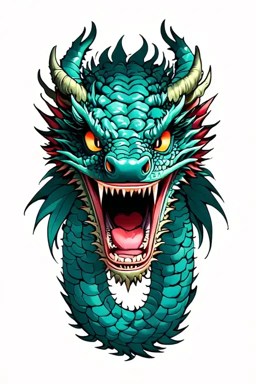dragon brain crawling out tattoo design idea