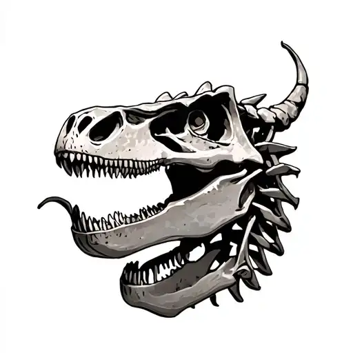 Dinosaur Skeleton tattoo design idea