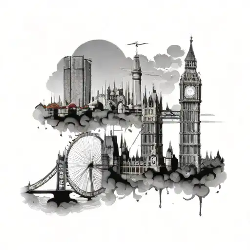 london skyline tattoo design idea