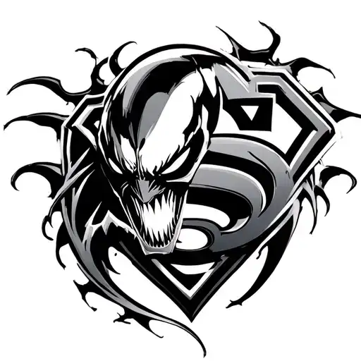 venom Superman logo tattoo design idea