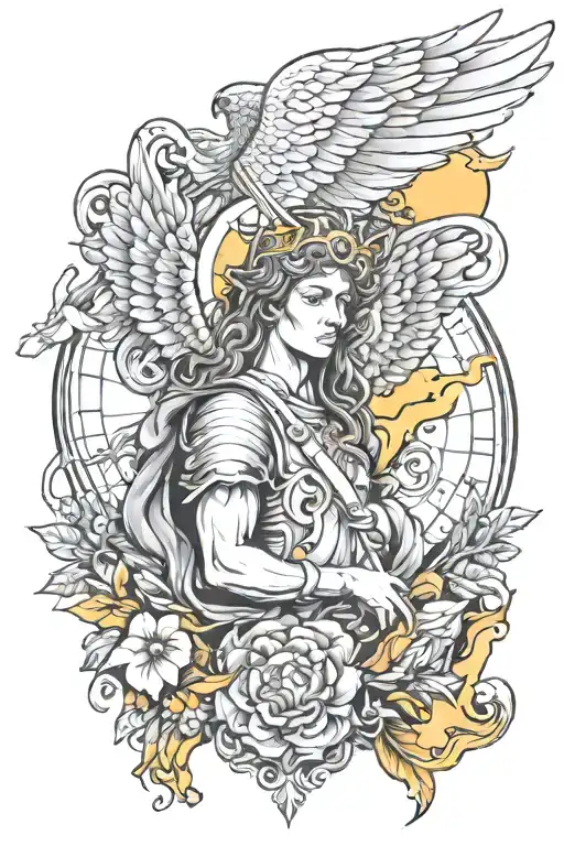 archangel raphael tattoo design idea