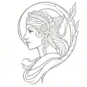 goddess Athena tattoo design idea
