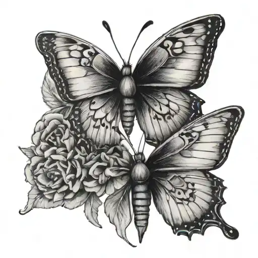 papillon depression renaissance jun gemini tattoo design idea