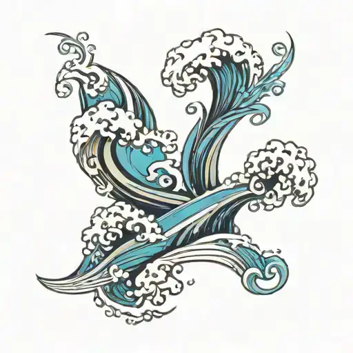 wave tattoo design idea
