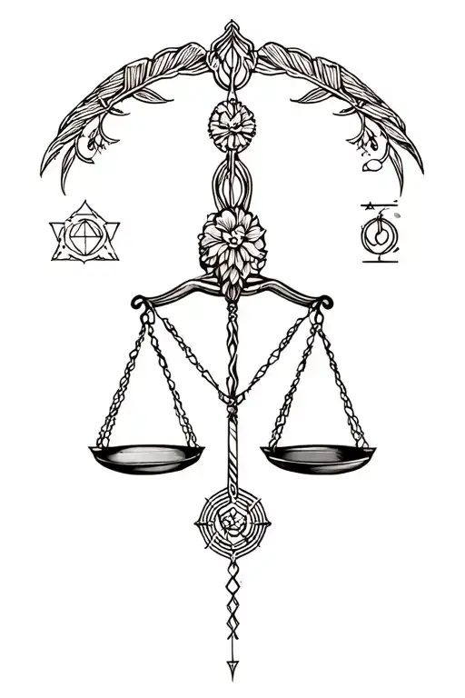 Libra zodiac sign forearm length tattoo tattoo design idea