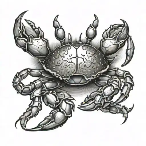 Zodiac cancer crab reaching for the sun  tattoo design idea