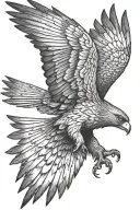 flying hawk perched tattoo design idea