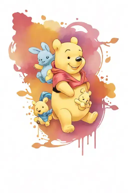 a Winnie the Pooh & Friends sleeve tattoo tattoo design idea