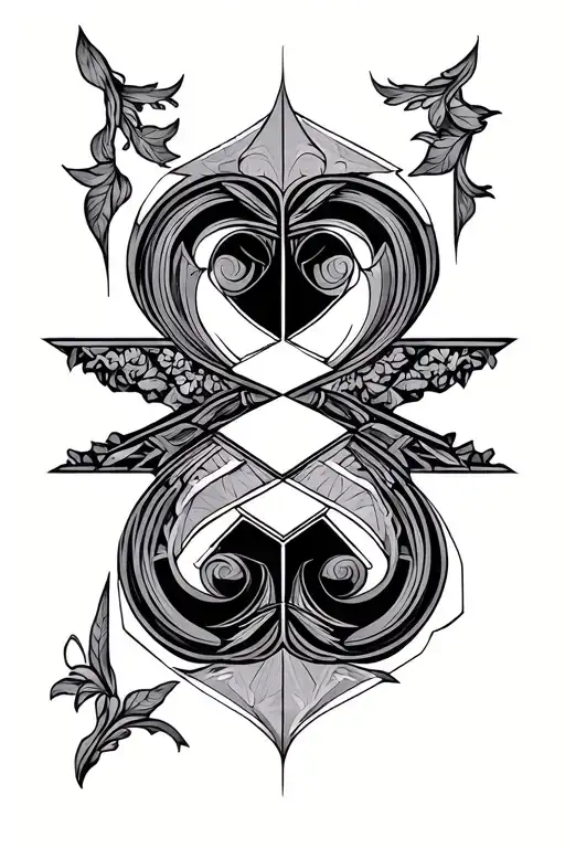 american traditional geometric numerology for the number 8 tattoo design idea