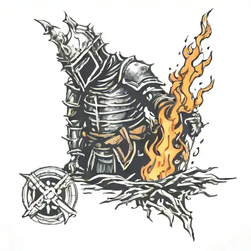 Dark souls bonfire tattoo design idea