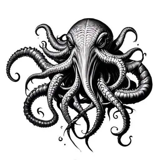 cthulhu and leviathan sleeve tattoo design idea