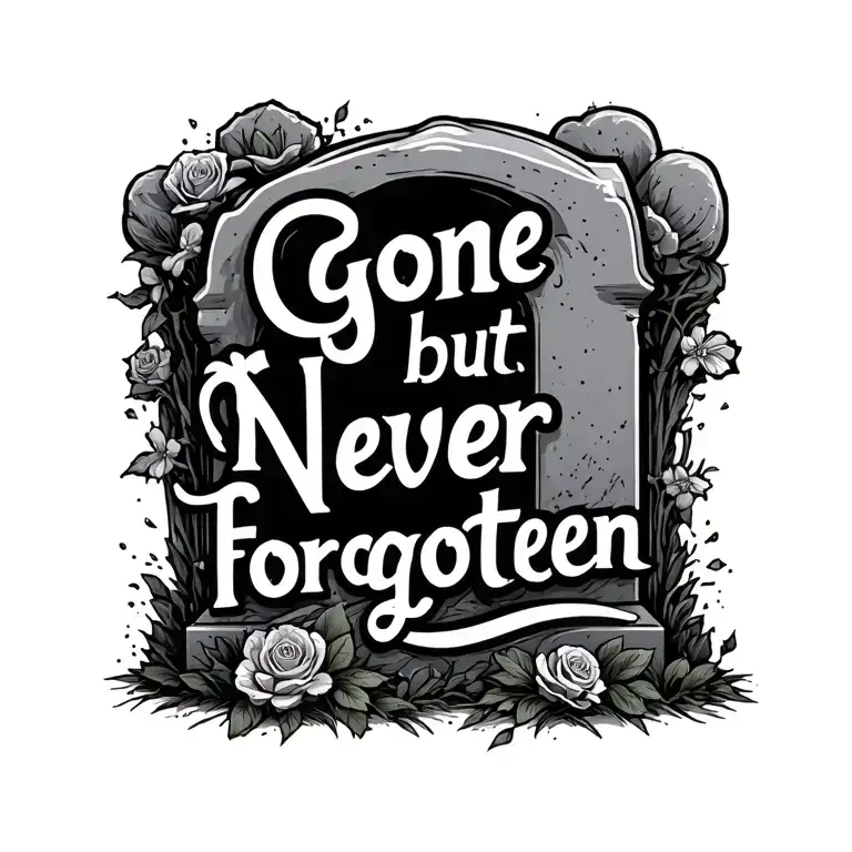 "Gone but never forgotten " Gravestone tattoo design idea