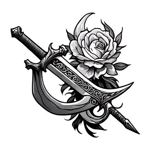 slingshot and sword tattoo design tattoo design idea