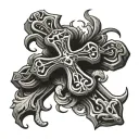 Cross Bold animal tattoo design idea