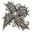 Cross Bold animal tattoo design idea