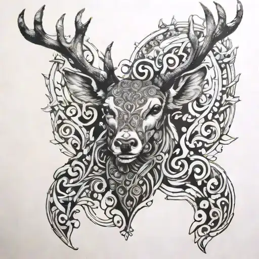 cerf tatoo ornemental tattoo tattoo design idea