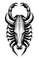 scorpion on bull head tattoo design idea