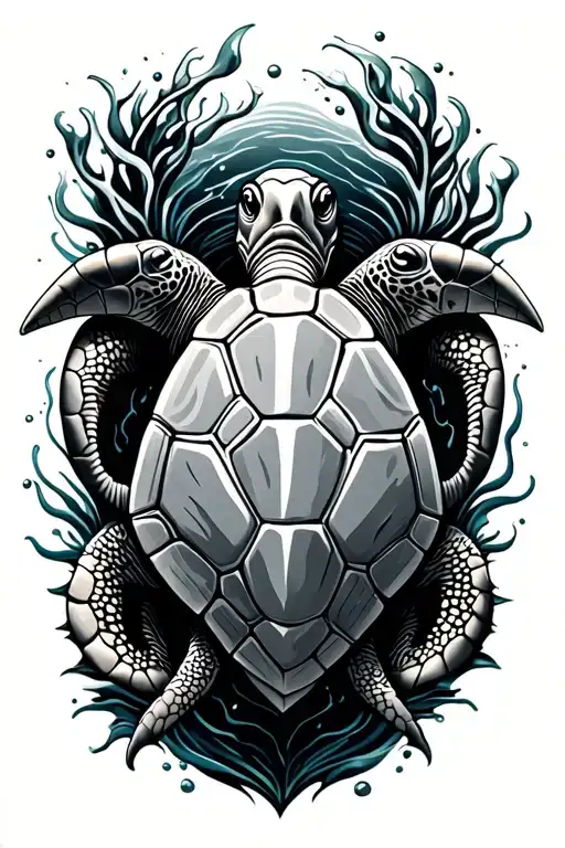 ocean turtle tattoo design idea
