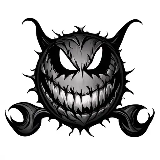 Evil Smiley Face tattoo design idea