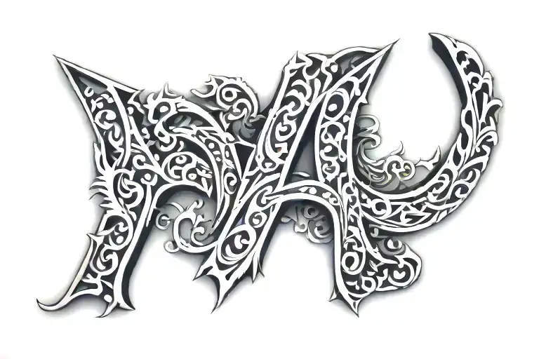 J L M letter tattoo design idea