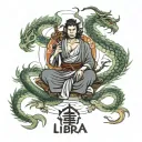 libra with dragon tattoo design idea