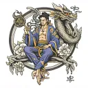 libra with dragon tattoo design idea