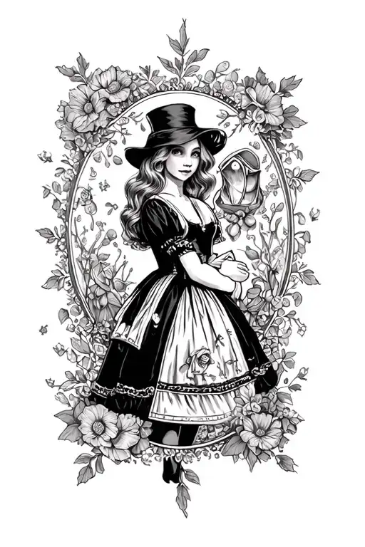 alice in wonderland sleeve tattoo tattoo design idea