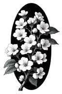 white myrtle tree branch flowering tattoo design idea