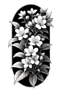 white myrtle tree branch flowering tattoo design idea