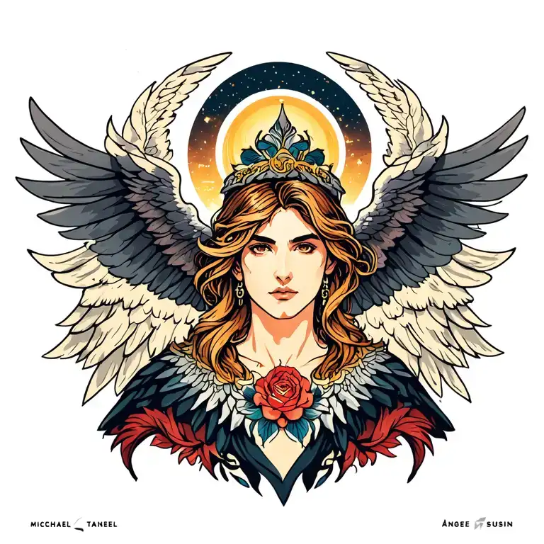 arc angel michael tattoo design idea