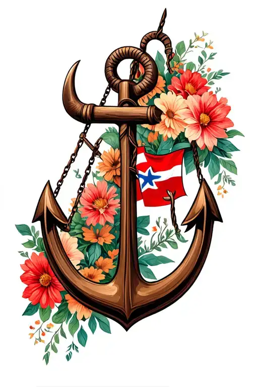 make a viking swinging an anchor. have flowers surrounding. make it have a tongan tribal twist to it. have danish flag! tattoo design idea