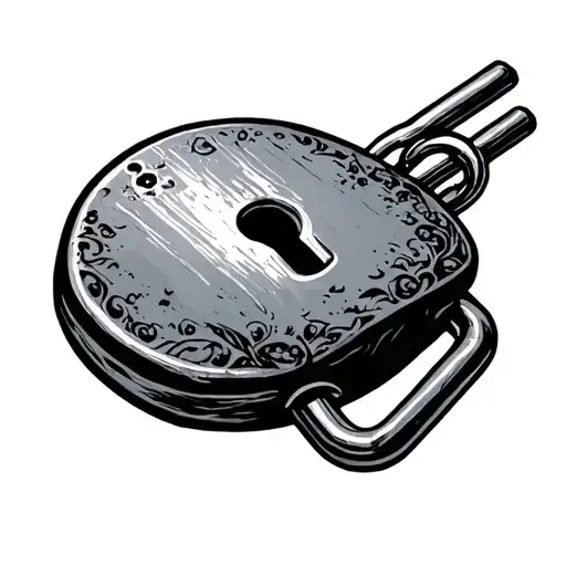 padlock locked tattoo design idea