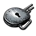 padlock locked tattoo design idea