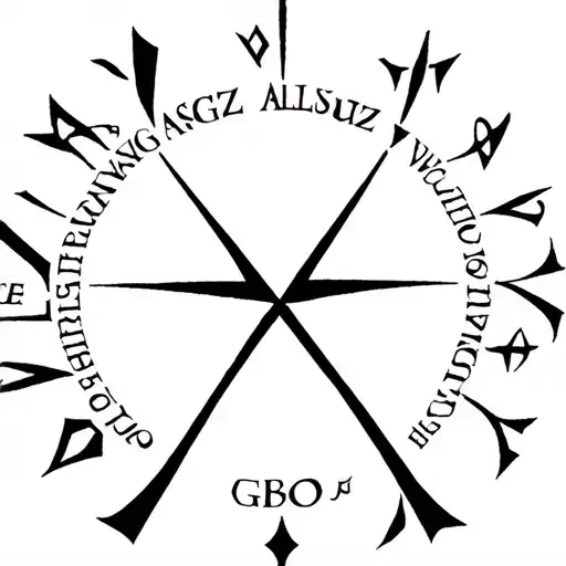 generate me an image of Norse runes ansuz, algiz, wunjo, gebo and feoh not in english repeating in a circle around a nor tattoo design idea
