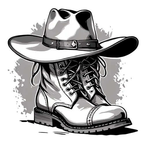 Boots And Cowboy Hat tattoo design idea