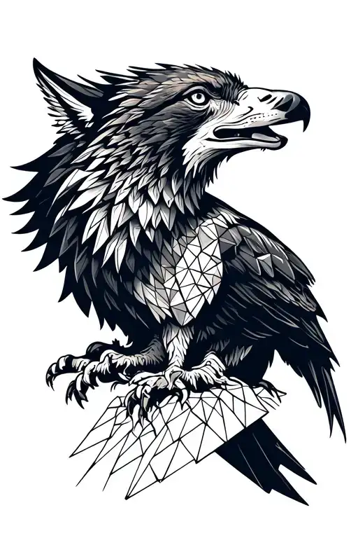 Wolf and eagle tattoo design idea