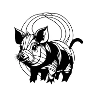 Wildboar piglet tattoo design idea