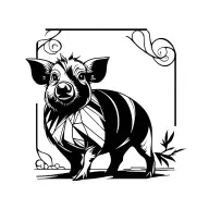 Wildboar piglet tattoo design idea