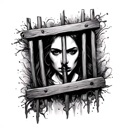 Past behind bars tattoo design idea