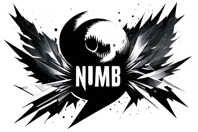 Generate me a tattoo that illustrate song from Linkin Park: Numb. Make it symbolic and combine realism with geometry tattoo design idea