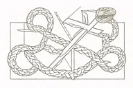 rattlesnake and a cross surrounded tattoo design idea