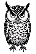 owl perched tattoo design idea
