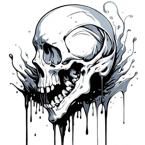 curved Ice bone dripping blood tattoo design idea