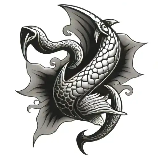 christian fish hook tattoo design idea