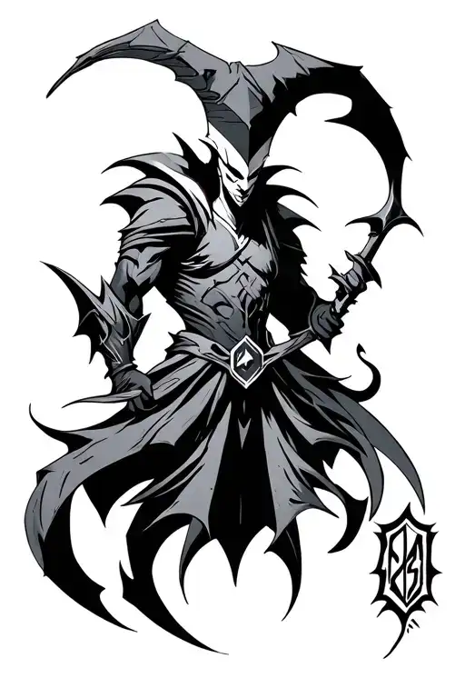 shaco league of legends silhouette tattoo design idea