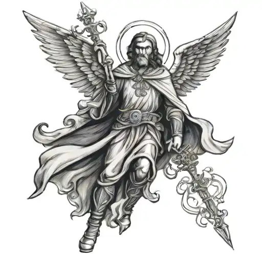 saint micheals tattoo design idea