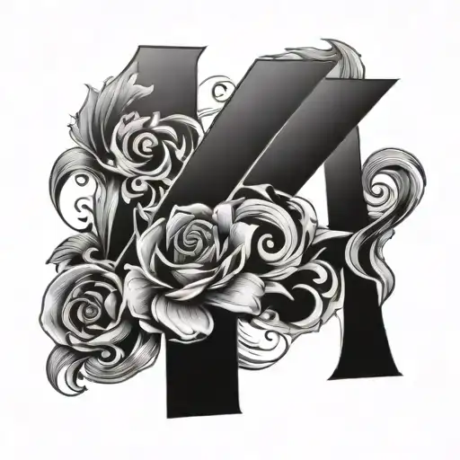 letters kp into the letter z tattoo design idea